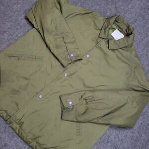 Urban Outfitters Jacket Mens Small Green Bomber Flight Oversized Collar Snap Up